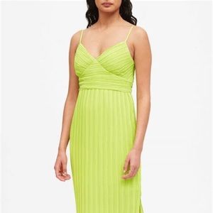 Banana Republic neon pleated dress